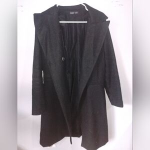 SHEIN Black Women's Dress Coat with Notch Collar